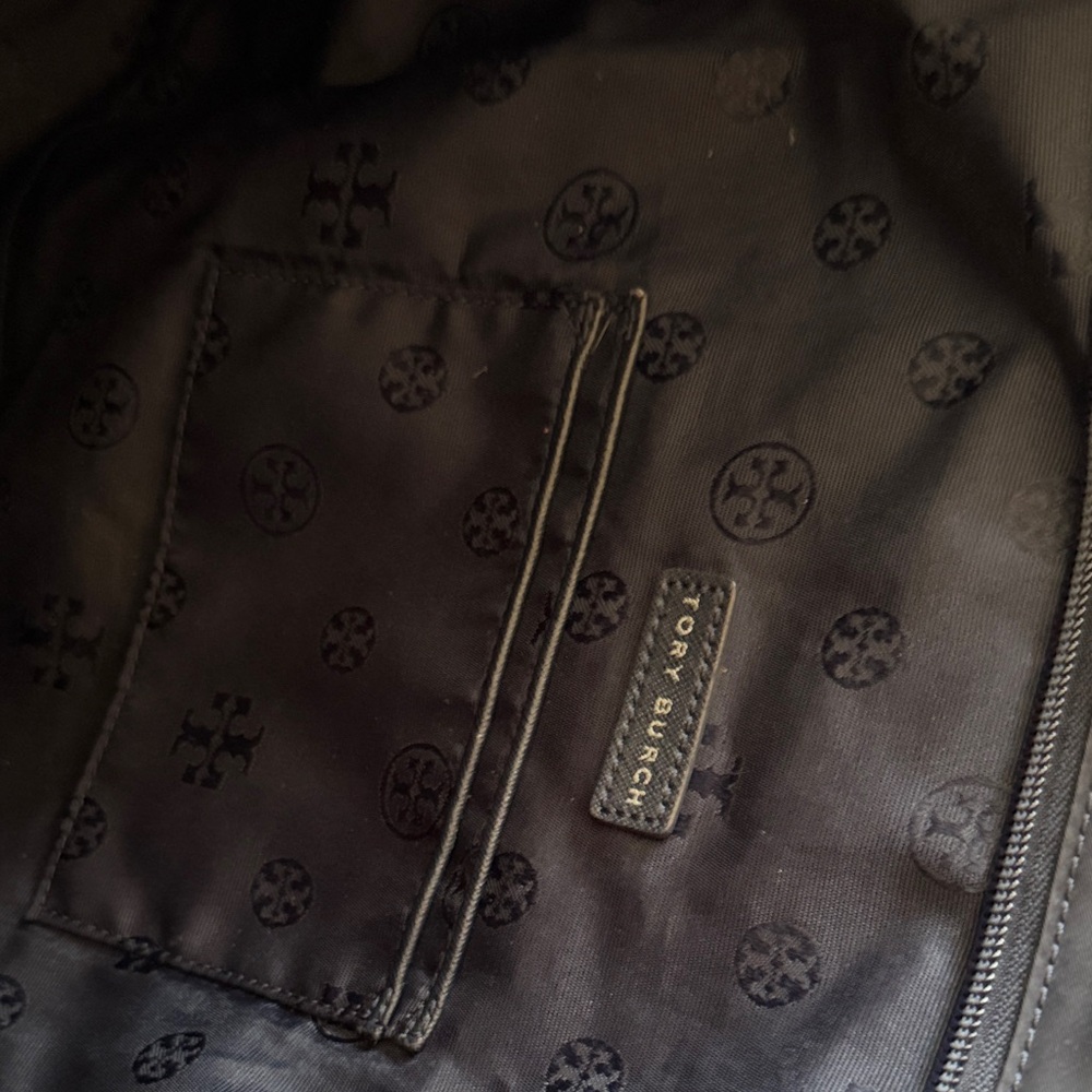 Tory Burch Dark Blue ELLA Tote with Logo - Picture 11 of 13